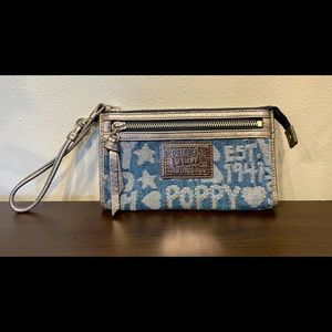 Coach Poppy Wallet/Wristlet Blue Denim